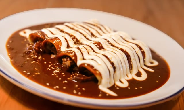 Enchiladas Mole Poblano.