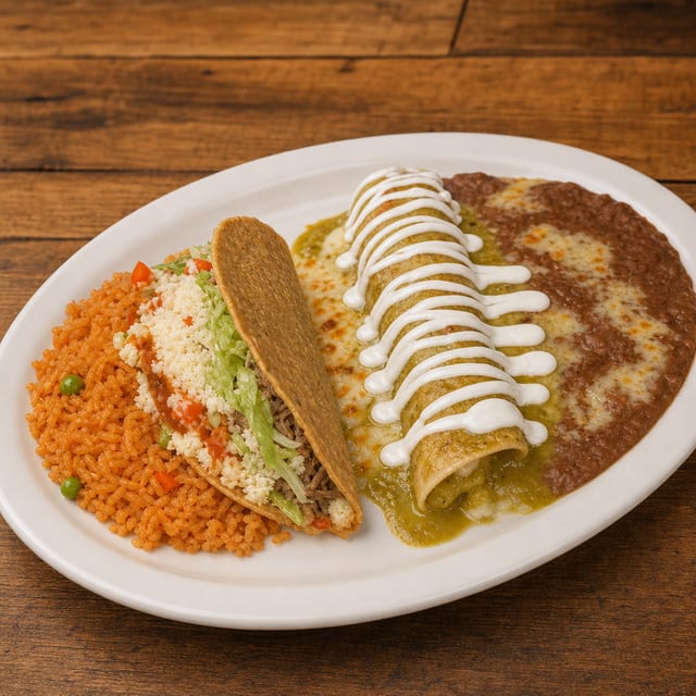 6. Enchilada Suiza y Taco Combo.