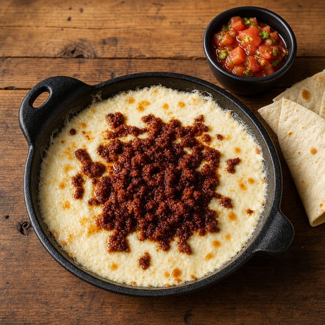 Queso Derretido con Chorizo.