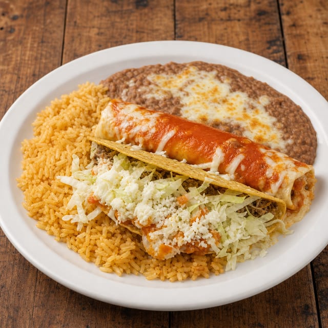 1. Enchilada y Taco Combo.